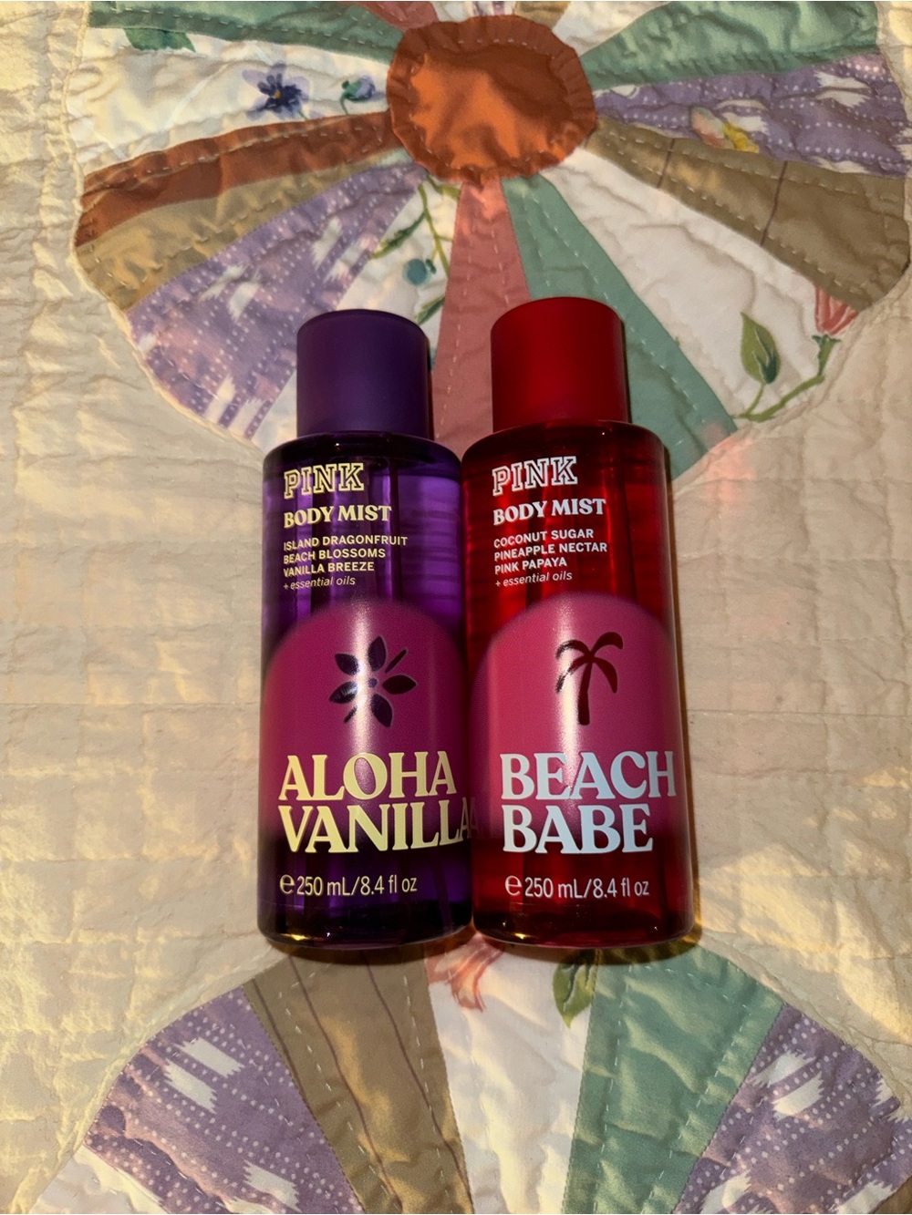 PINK Victoria's Secret Aloha Vanilla & Beach Babe Duo - Purple & Red